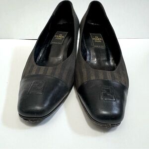 Fendi Women's Black and Brown Loafers